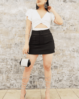 Last Friday Night Crop Top (White) - Palazzo Couture Online