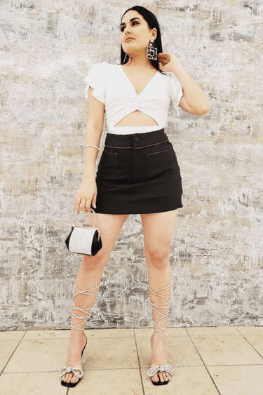 Last Friday Night Crop Top (White) - Palazzo Couture Online