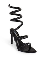Laurent Rhinestone Spiral Heels Black - Palazzo Couture Online