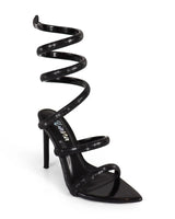 Laurent Rhinestone Spiral Heels Black for women - stylish shoes by Palazzo Couture