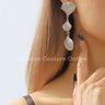 Layered Metal Seashell Drop Earrings (Silver) - Palazzo Couture Online