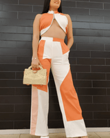Lea Pants Set (Orange) - Palazzo Couture Online