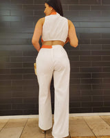 Lea Pants Set (Orange) - Palazzo Couture Online