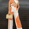Lea Pants Set (Orange) front view showing complete two piece pant set