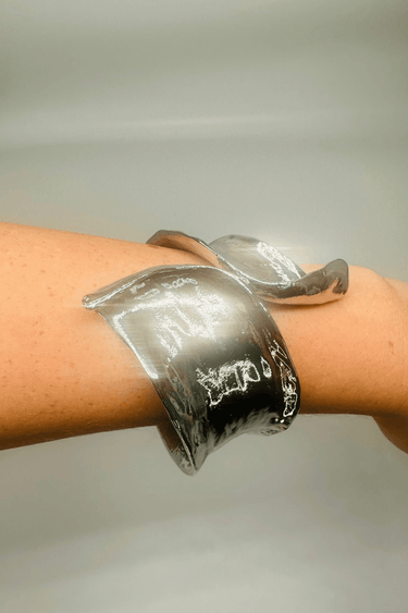 Leaf Luxe Cuff Bangle (Silver) - Palazzo Couture Online