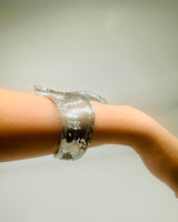 Leaf Luxe Cuff Bangle (Silver) - Palazzo Couture Online