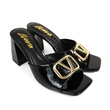 Leana Luxe Block Heels Black - Palazzo Couture Online