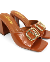 Leana Luxe Block Heels Mocha - Palazzo Couture Online