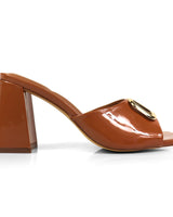 Leana Luxe Block Heels Mocha - Palazzo Couture Online