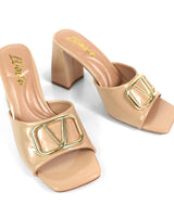 Leana Luxe Block Heels Nude - Palazzo Couture Online