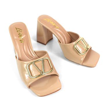 Leana Luxe Block Heels Nude - Palazzo Couture Online