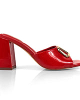 Leana Luxe Block Heels Red - Palazzo Couture Online