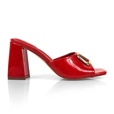 Leana Luxe Block Heels Red - Palazzo Couture Online