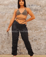 Bring It On Faux Leather Leggings - front view