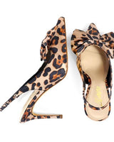Leila High Heels Slingback (Leopard) - Palazzo Couture Online