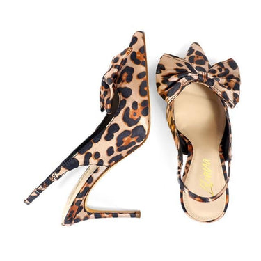 Leila High Heels Slingback (Leopard) - Palazzo Couture Online