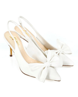 Leila High Heels Slingback (White) - Palazzo Couture Online