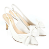 Leila High Heels Slingback (White) - Palazzo Couture Online