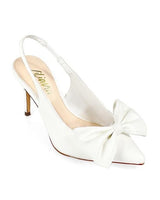 Leila High Heels Slingback (White) - Palazzo Couture Online