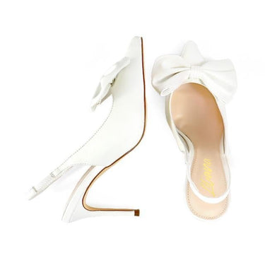 Leila High Heels Slingback (White) - Palazzo Couture Online