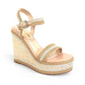 Neutral espadrille wedge sandals with ankle strap – Riviera style summer heels for women