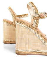 Women’s natural color wedge espadrilles – stylish Riviera platform sandals for vacation