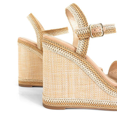 Women’s natural color wedge espadrilles – stylish Riviera platform sandals for vacation