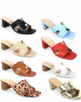 Leopard Block Heel Mule Sandals – Elena Luxe - comfortable summer shoes for women