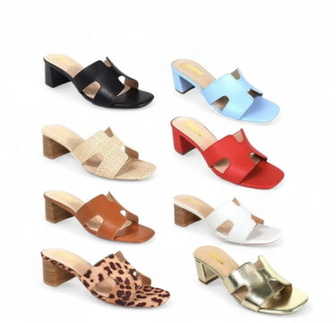 Leopard Block Heel Mule Sandals – Elena Luxe - comfortable summer shoes for women