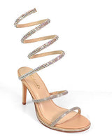 Lexia Luxe Rhinestone Wrap Heels Nude - Palazzo Couture Online