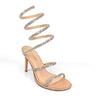 Lexia Luxe Rhinestone Wrap Heels Nude - Palazzo Couture Online