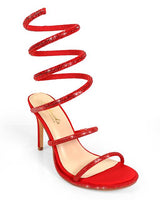 Lexia Luxe Rhinestone Wrap Heels Red - Palazzo Couture Online