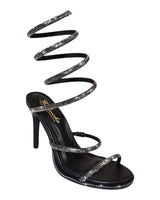 Lexia Luxe Rhinestone Wrap  Heels Black for women - stylish heels by Palazzo Couture