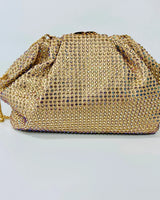 Light-Gold Beaded Clutch – Luxe Evening Statemen - stylish purse for going out