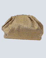 Light-Gold Beaded Clutch – Luxe Evening Statemen for women - bag by Palazzo Couture