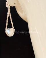 Lily Earring Hanging Hearts (Pink) - Palazzo Couture Online