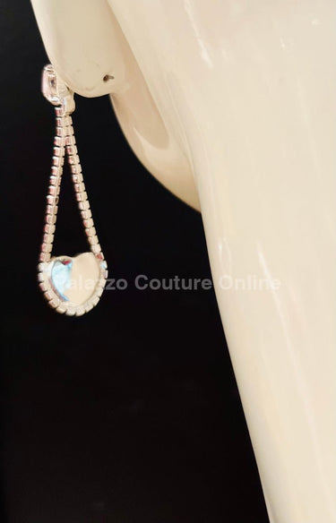 Lily Earring Hanging Hearts (Pink) - Palazzo Couture Online