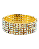 5 Line Strand Basic Stretch Bracelet Series (Gold Abalone) for women - fashion jewelry by Palazzo Couture