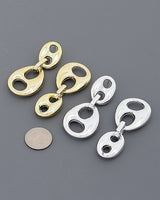 Linked Oval Cutout Drop Earrings | Palazzo Couture