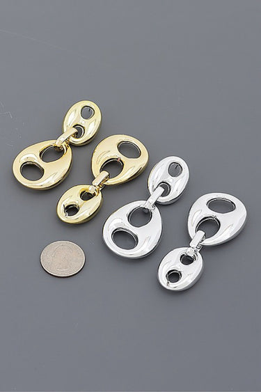 Linked Oval Cutout Drop Earrings | Palazzo Couture