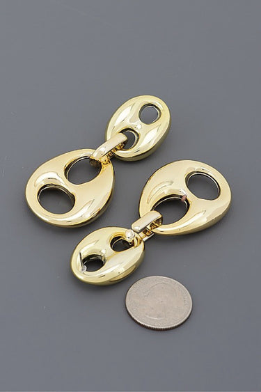 Linked Oval Cutout Drop Earrings | Palazzo Couture