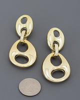 Linked Oval Cutout Drop Earrings | Palazzo Couture
