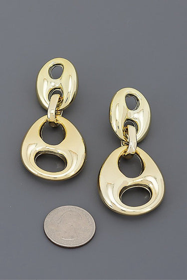 Linked Oval Cutout Drop Earrings | Palazzo Couture