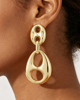 Linked Oval Cutout Drop Earrings | Palazzo Couture