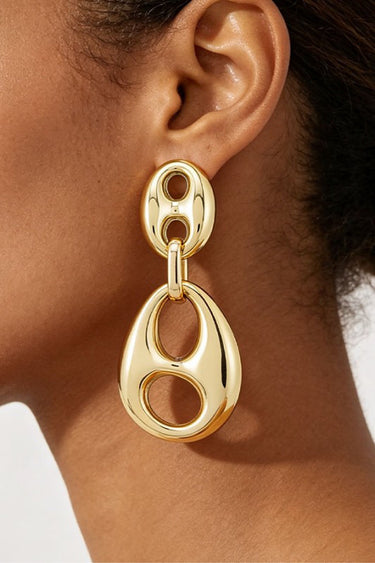 Linked Oval Cutout Drop Earrings | Palazzo Couture