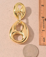 Linked Oval Cutout Drop Earrings | Palazzo Couture
