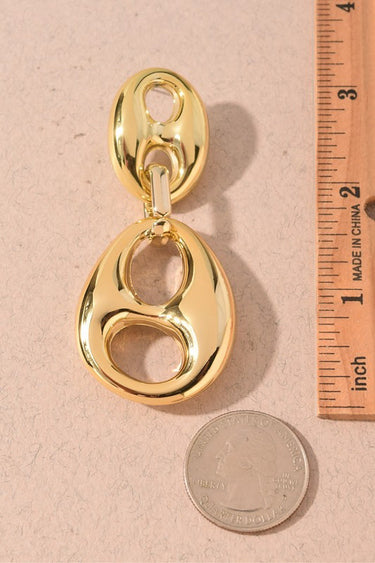 Linked Oval Cutout Drop Earrings | Palazzo Couture