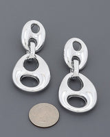 Linked Oval Cutout Drop Earrings | Palazzo Couture
