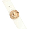 Lion Accent with Rhinestone Buckle Elastic Belt - women's statement waist belt accessory