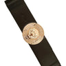 Lion Accent with Rhinestone Buckle Elastic Belt for women - fashion belt by Palazzo Couture